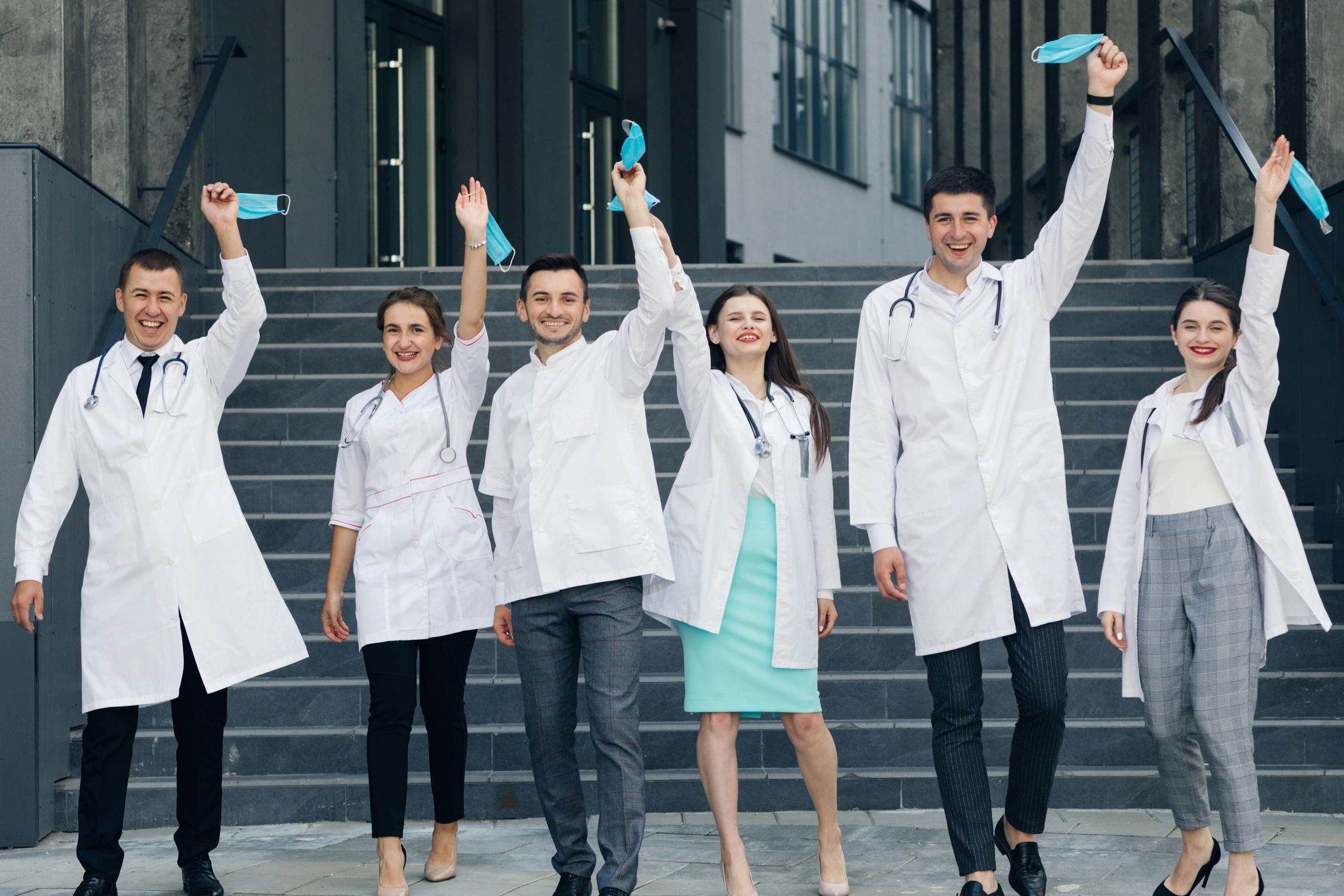 Healthcare team portrait representing alumni community