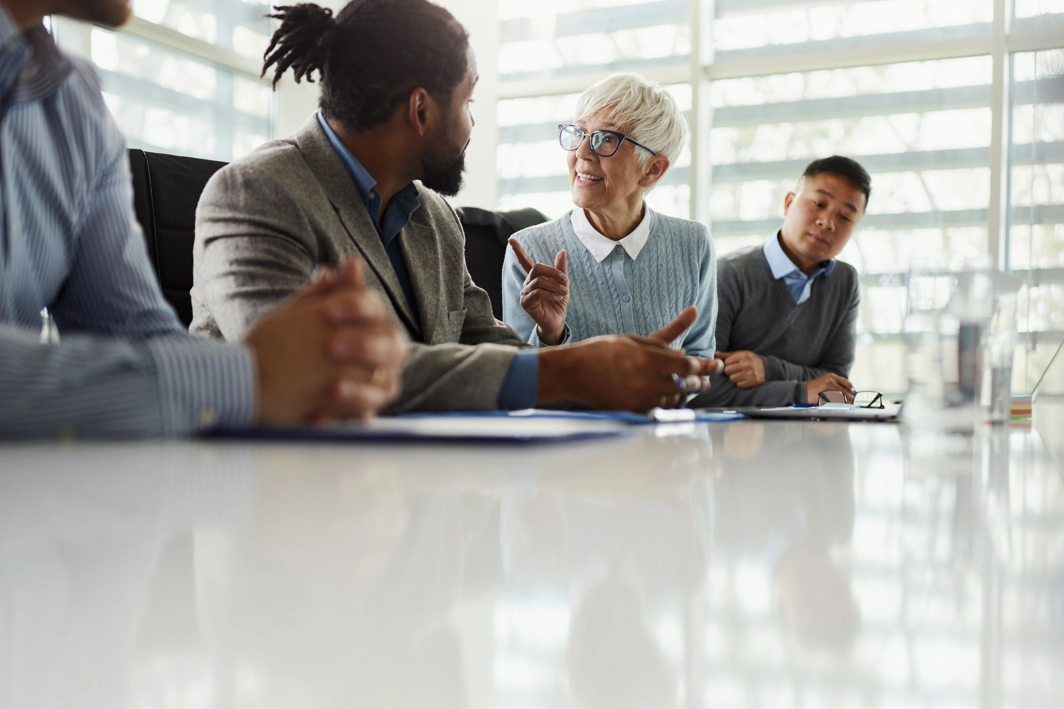 Professional conversation during a planning meeting