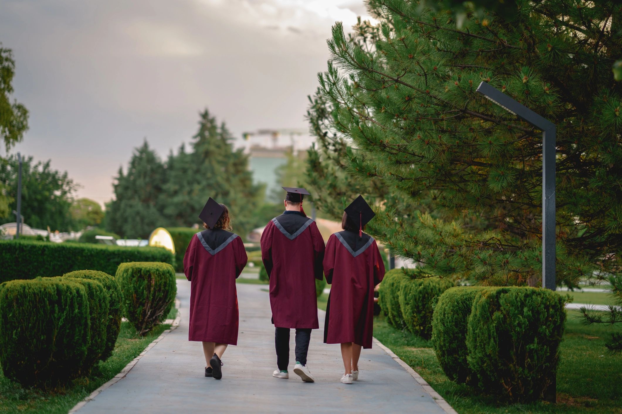 Graduates celebrating at a college graduation ceremony