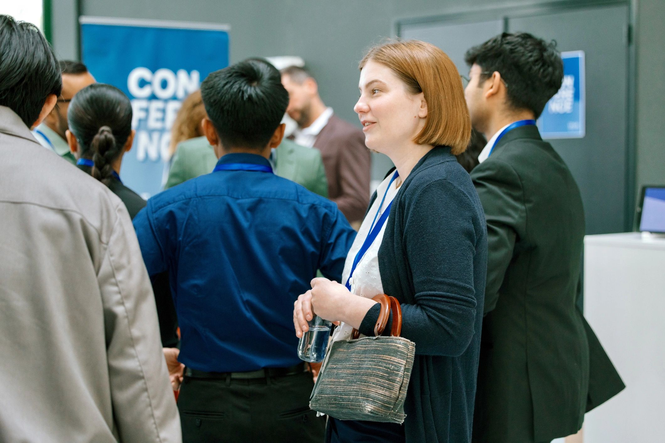 Alumni networking at an association event