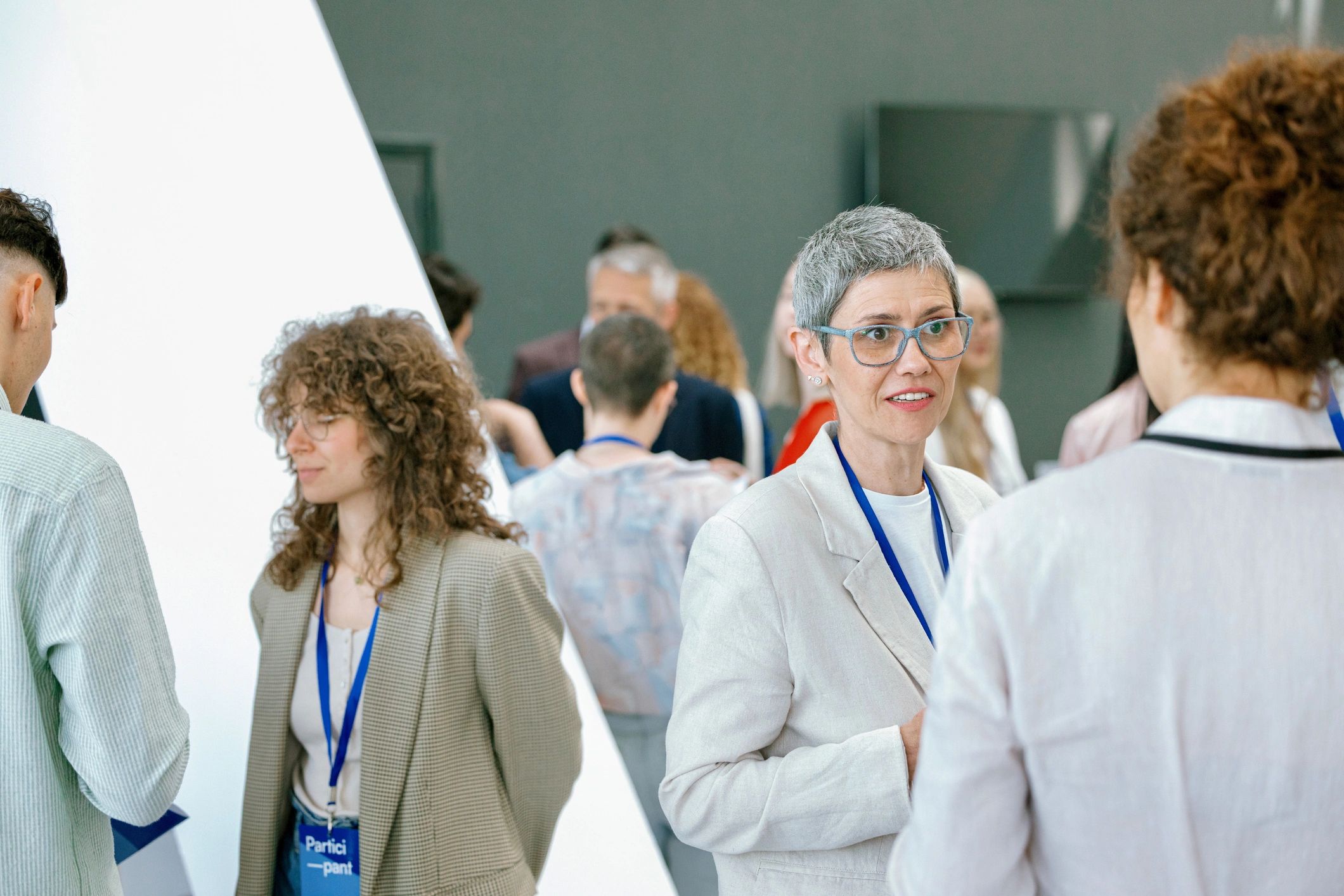 Alumni and professionals networking at an event